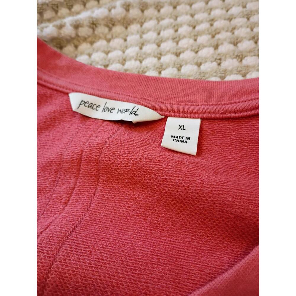 Peace love world xl, 2 piece French terry pullover and pant set, new, cute - Picture 4 of 5